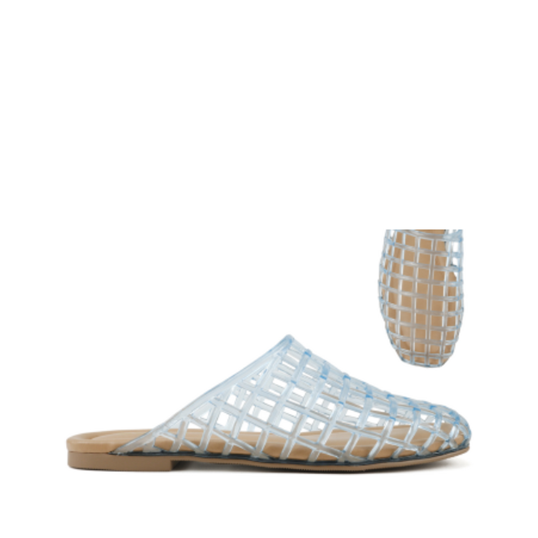 Caged Mule Jelly Sandal (BLUE)