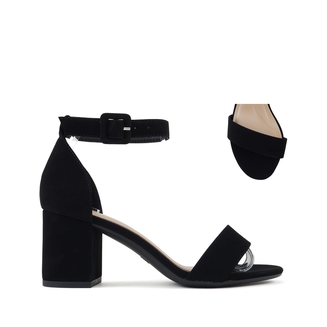 Side Ankle Buckle Wide Fit Dress Shoe (BLACK)