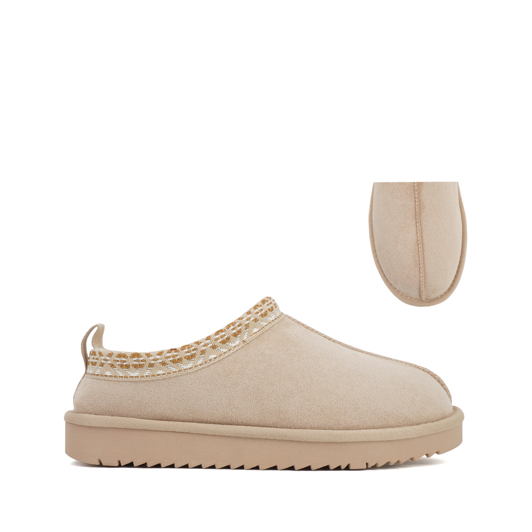 Tribal Lined Clog Slipper (BEIGE)