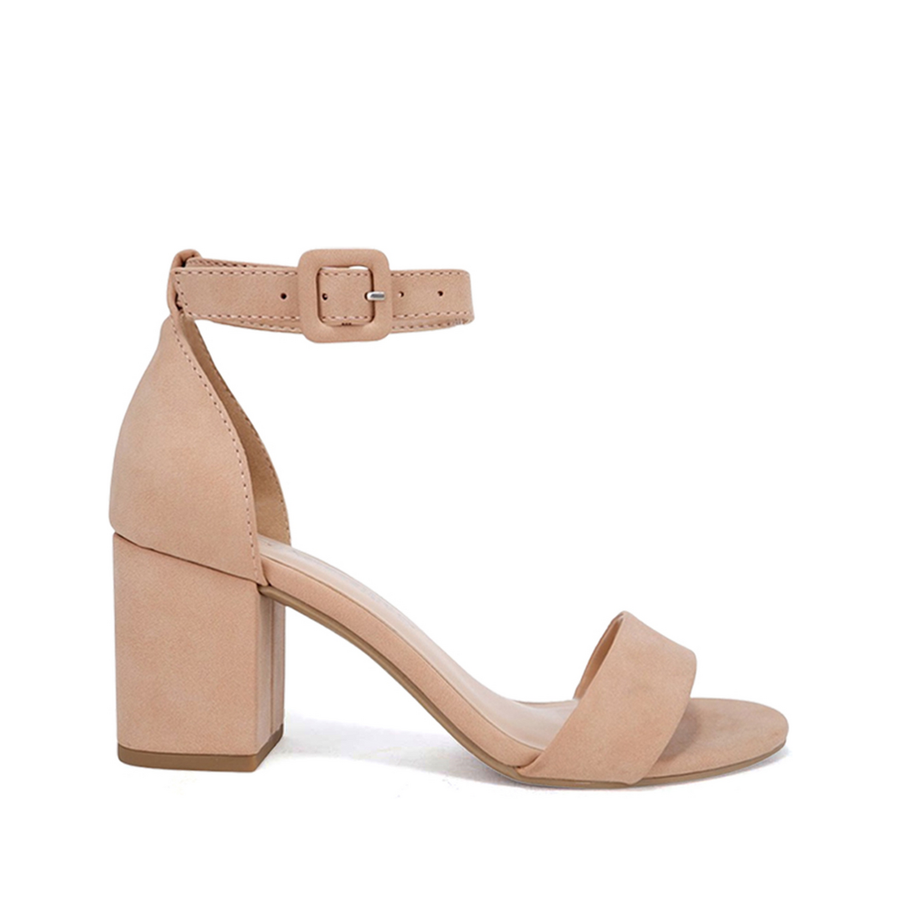 Side Ankle Buckle Wide Fit Dress Shoe (NUDE)