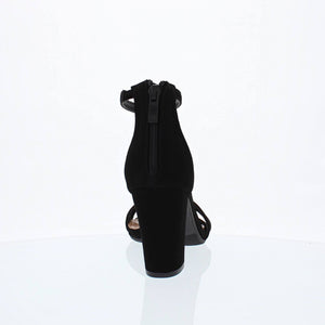 Ankle Strap Mid Chunky Heel (BLACK)