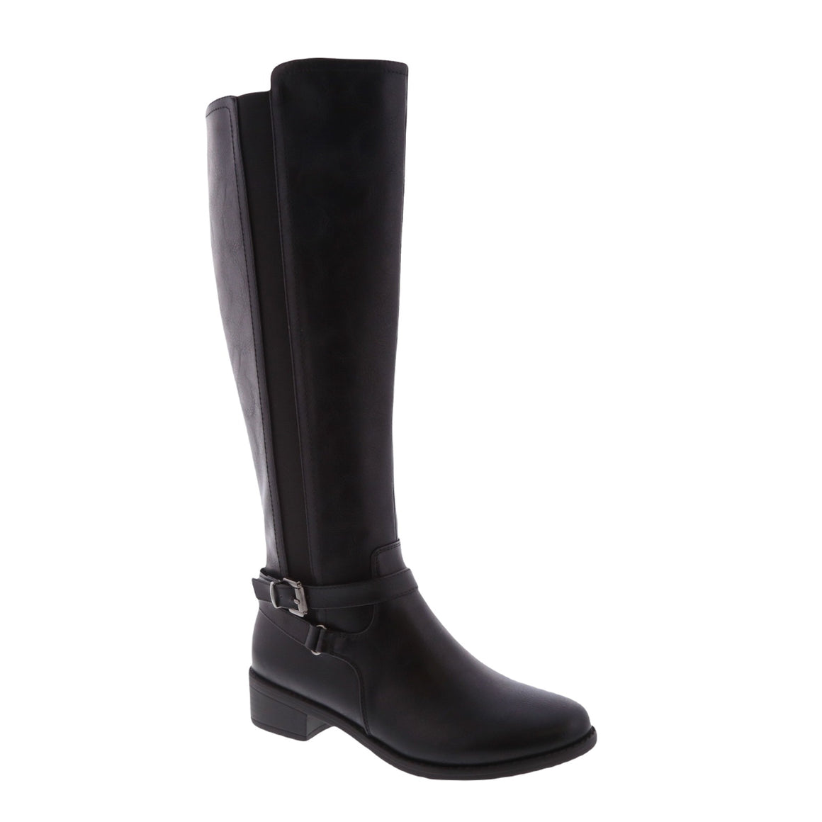 Knee High Buckled Riding Boot (BLACK)