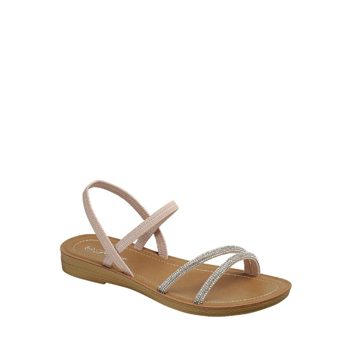 Gem Stone Slim Strap Sandal (TAN)