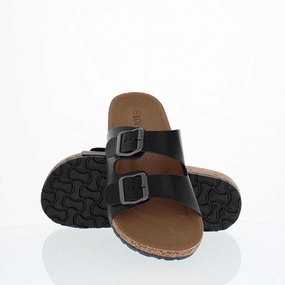 2Buckle Casual Sandal (BLACK)