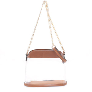 Chained Clear Crossbody (CLEAR/COGNAC)