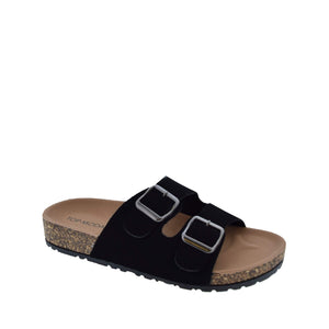 2Buckle Casual Sandal (BLACK NUB)