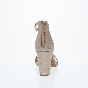 Ankle Strap Mid Chunky Heel (CHAMPAGNE)