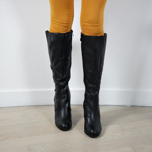 Sleek Knee High Dress Boot (BLACK)
