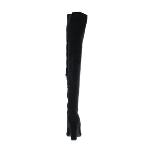 Elastic Thigh High Heeled Boot (BLACK)