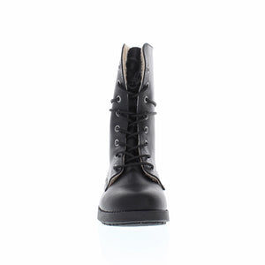 Fold Over Sherpa Lined Combat Boot (BLACK)