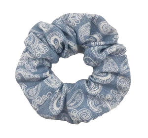 Paisly Print Oversized Scrunchie 100% Polyester (LIGHT BLUE)