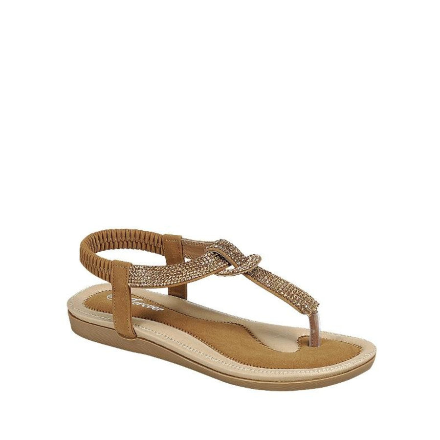 Comfy T-strap Sandal (TAN)