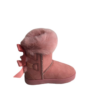 Fur Lined Snow  Boot/ 2Bows (PINK)
