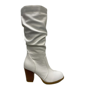 Chunky Heel Dress Boots (WHITE)