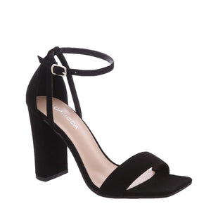 Elegant Thin Strap Heel Sandal (BLACK)