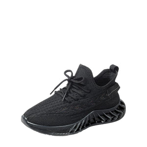 Knit Lace Up Sporty Sneaker (BLACK)