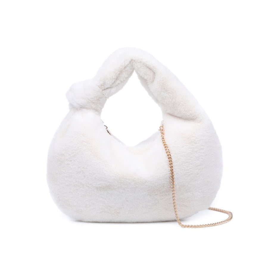 Knotted Faux Fur Bag (OATMILK)