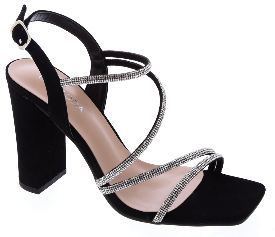Glam Straps High Heel Sandal (BLACK)