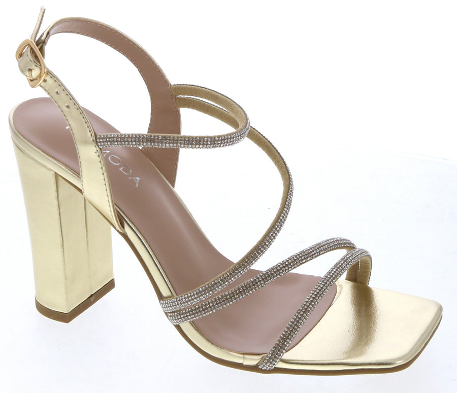 Glam Straps High Heel Sandal (GOLD)