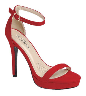 Slim Heel Dress Sandal (RED)